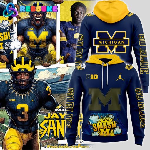 Michigan Wolverines Football 2024 Go Blue “SMASH” Hoodie