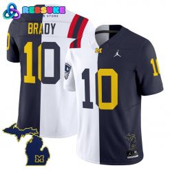 Michigan Wolverines x New England Patriots Tom Brady Football Jersey