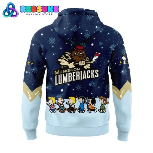 Muskegon Lumberjacks Peanuts and Snoopy Night Hoodie Set