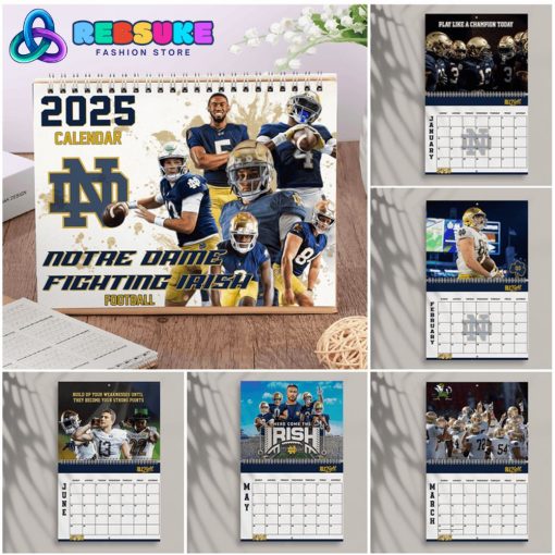 Notre Dame Football New Year 2025 Wall Hanging Calendar