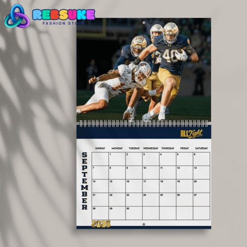 Notre Dame Football New Year 2025 Wall Hanging Calendar