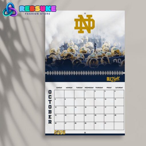 Notre Dame Football New Year 2025 Wall Hanging Calendar