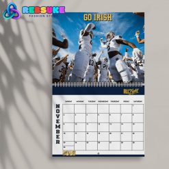 Notre Dame Football New Year 2025 Wall Hanging Calendar