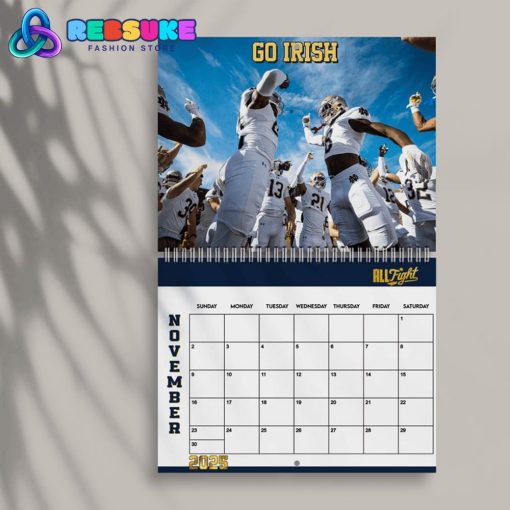 Notre Dame Football New Year 2025 Wall Hanging Calendar