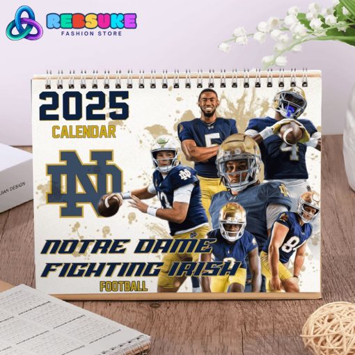 Notre Dame Football New Year 2025 Wall Hanging Calendar