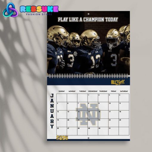 Notre Dame Football New Year 2025 Wall Hanging Calendar