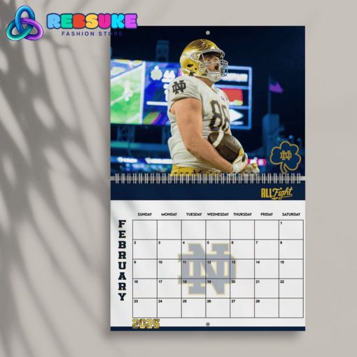 Notre Dame Football New Year 2025 Wall Hanging Calendar