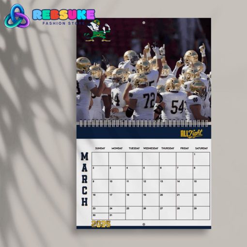 Notre Dame Football New Year 2025 Wall Hanging Calendar