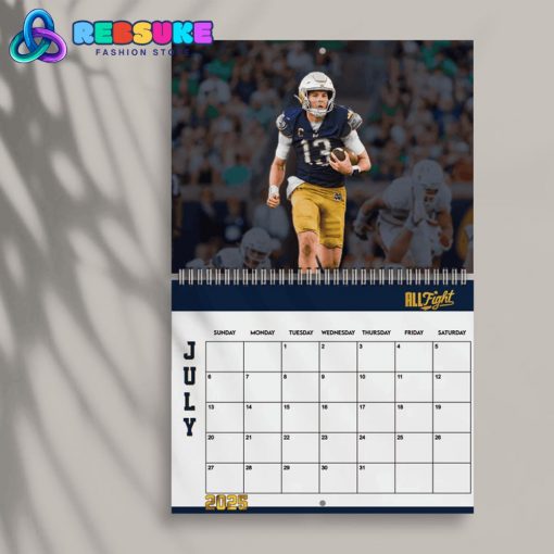 Notre Dame Football New Year 2025 Wall Hanging Calendar