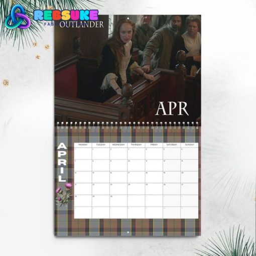 Outlander TV Series New Year 2025 Wall Hanging Calendar