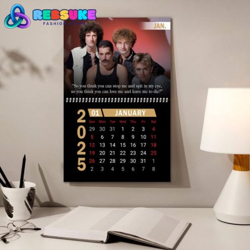 Queen Band New Year 2025 Wall Hanging Calendar