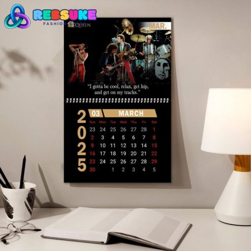 Queen Band New Year 2025 Wall Hanging Calendar