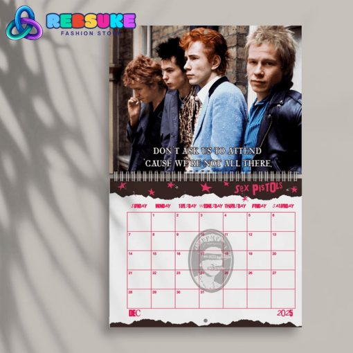 Sex Pistols New Year 2025 Wall Hanging Calendar