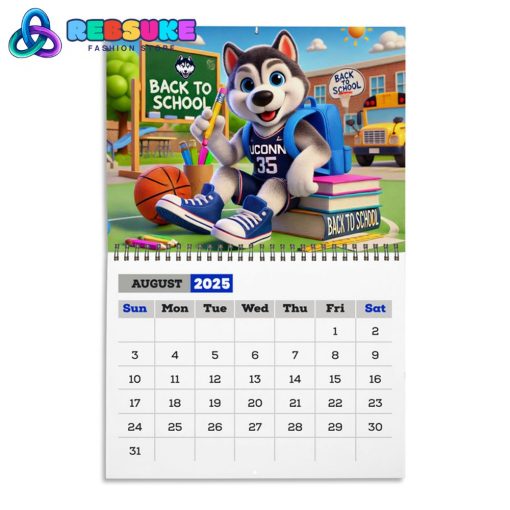 UConn Huskies New Year 2025 Wall Hanging Calendar