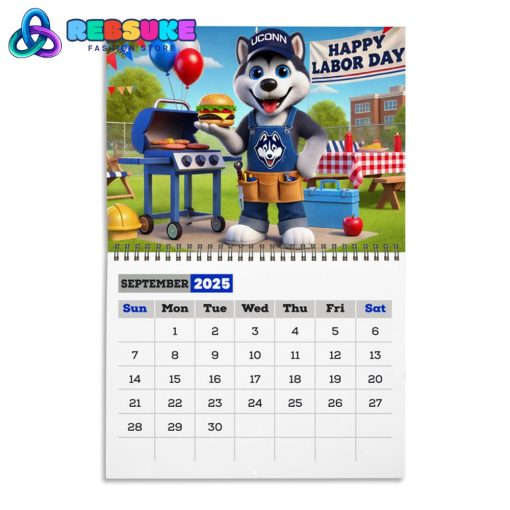 UConn Huskies New Year 2025 Wall Hanging Calendar