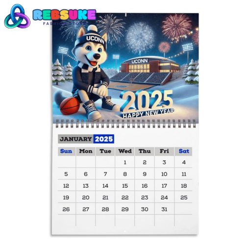 UConn Huskies New Year 2025 Wall Hanging Calendar