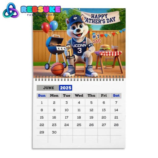 UConn Huskies New Year 2025 Wall Hanging Calendar