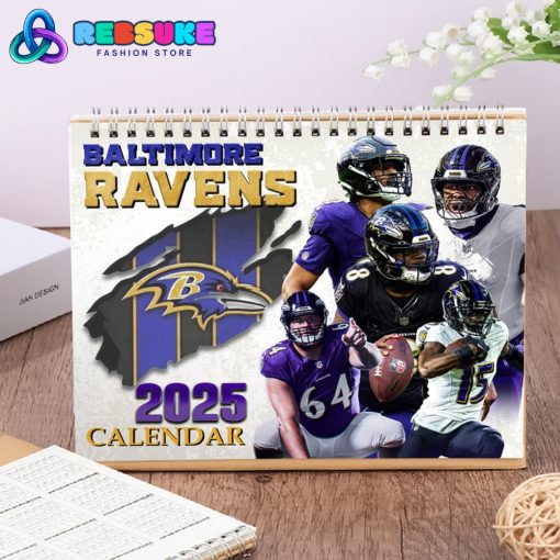 Baltimore Ravens Happy New Year 2025 Wall Hanging Calendar