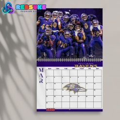 Baltimore Ravens Happy New Year 2025 Wall Hanging Calendar