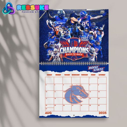 Boise State Football Happy New Year 2025 Wall Hanging Calendar