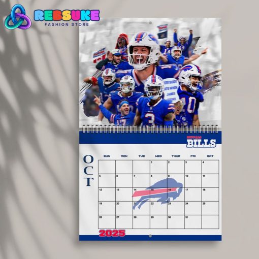 Buffalo Bills Happy New Year 2025 Wall Hanging Calendar