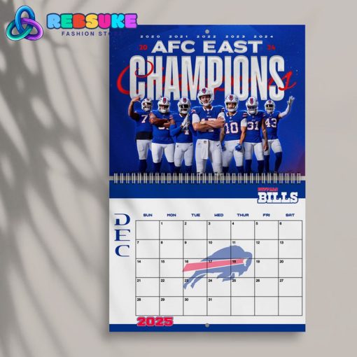 Buffalo Bills Happy New Year 2025 Wall Hanging Calendar