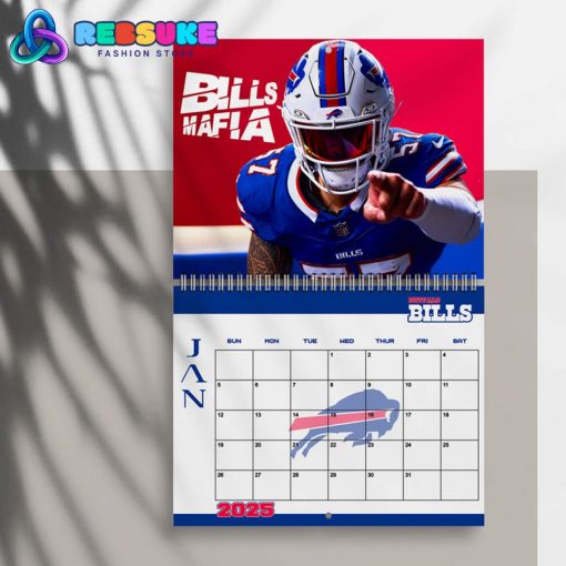 Buffalo Bills Happy New Year 2025 Wall Hanging Calendar