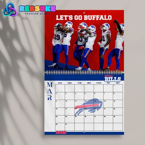 Buffalo Bills Happy New Year 2025 Wall Hanging Calendar