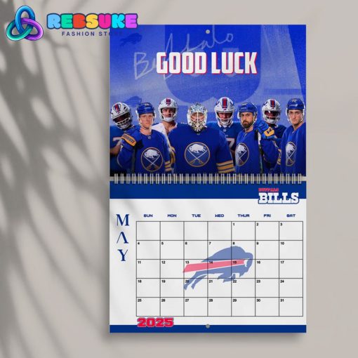 Buffalo Bills Happy New Year 2025 Wall Hanging Calendar