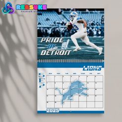 Detroit Lions Happy New Year 2025 Wall Hanging Calendar