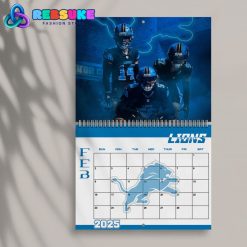 Detroit Lions Happy New Year 2025 Wall Hanging Calendar