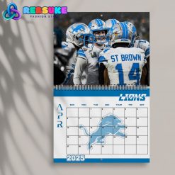 Detroit Lions Happy New Year 2025 Wall Hanging Calendar