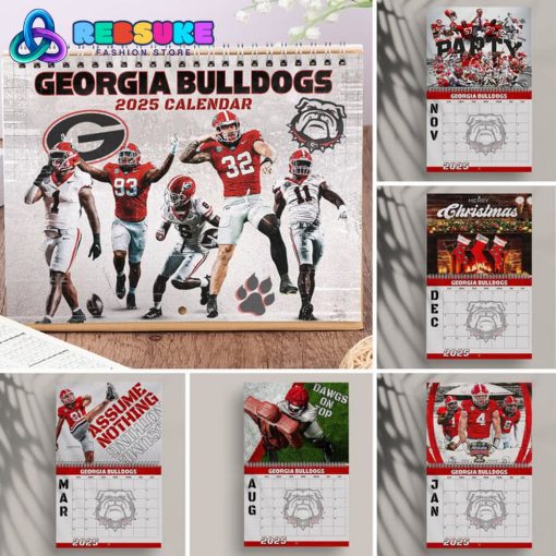 Georgia Bulldogs Happy New Year 2025 Wall Hanging Calendar