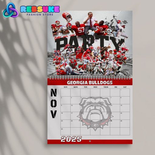 Georgia Bulldogs Happy New Year 2025 Wall Hanging Calendar