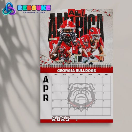 Georgia Bulldogs Happy New Year 2025 Wall Hanging Calendar