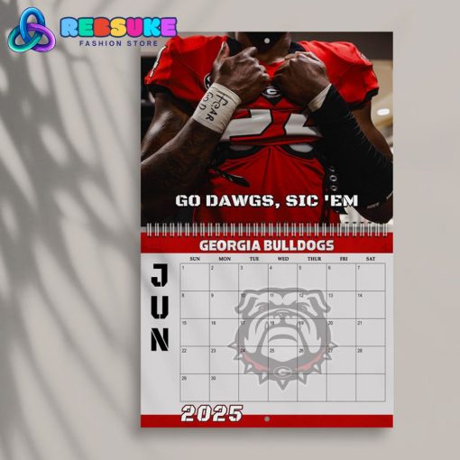 Georgia Bulldogs Happy New Year 2025 Wall Hanging Calendar