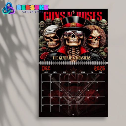 Guns N’ Roses Happy New Year 2025 Wall Hanging Calendar