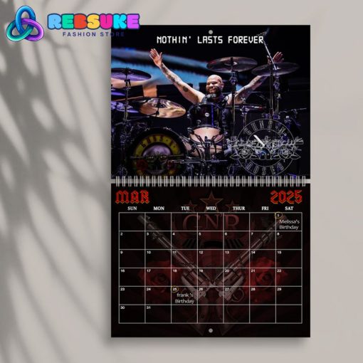 Guns N’ Roses Happy New Year 2025 Wall Hanging Calendar