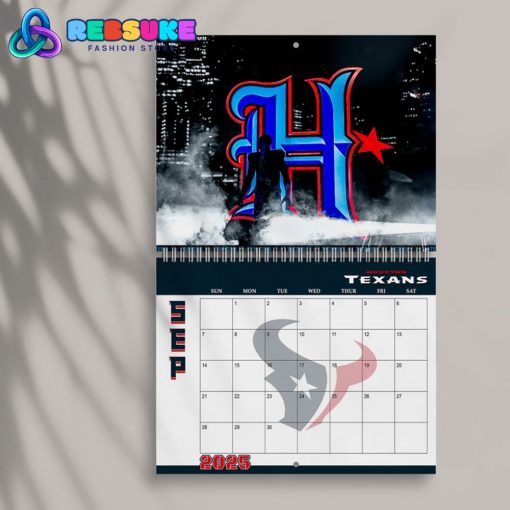 Houston Texans Happy New Year 2025 Wall Hanging Calendar