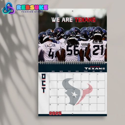 Houston Texans Happy New Year 2025 Wall Hanging Calendar