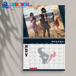 Houston Texans Happy New Year 2025 Wall Hanging Calendar