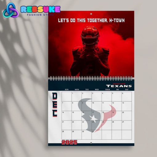 Houston Texans Happy New Year 2025 Wall Hanging Calendar