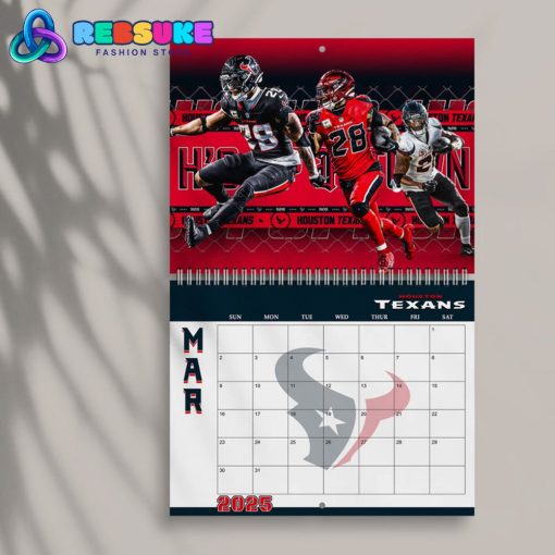 Houston Texans Happy New Year 2025 Wall Hanging Calendar