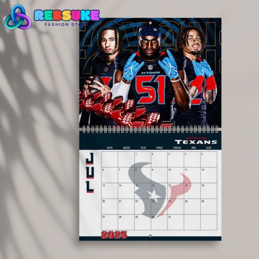 Houston Texans Happy New Year 2025 Wall Hanging Calendar