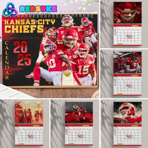 Kansas City Chiefs Happy New Year 2025 Wall Hanging Calendar