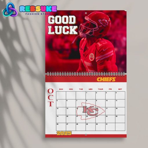 Kansas City Chiefs Happy New Year 2025 Wall Hanging Calendar