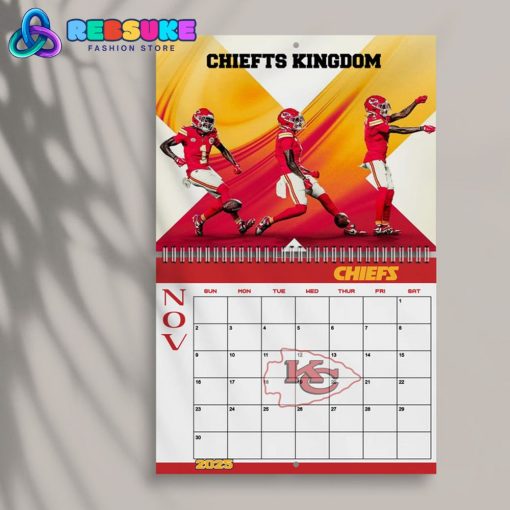 Kansas City Chiefs Happy New Year 2025 Wall Hanging Calendar