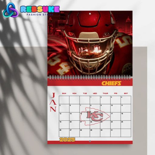 Kansas City Chiefs Happy New Year 2025 Wall Hanging Calendar