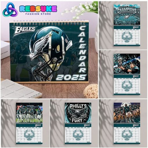 Philadelphia Eagles Happy New Year 2025 Wall Hanging Calendar