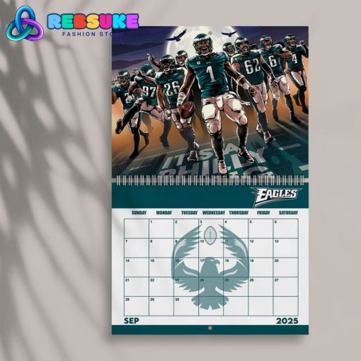 Philadelphia Eagles Happy New Year 2025 Wall Hanging Calendar